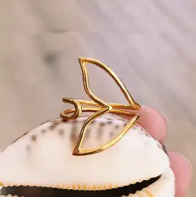 Bague queue de baleine en plaqué or 18k